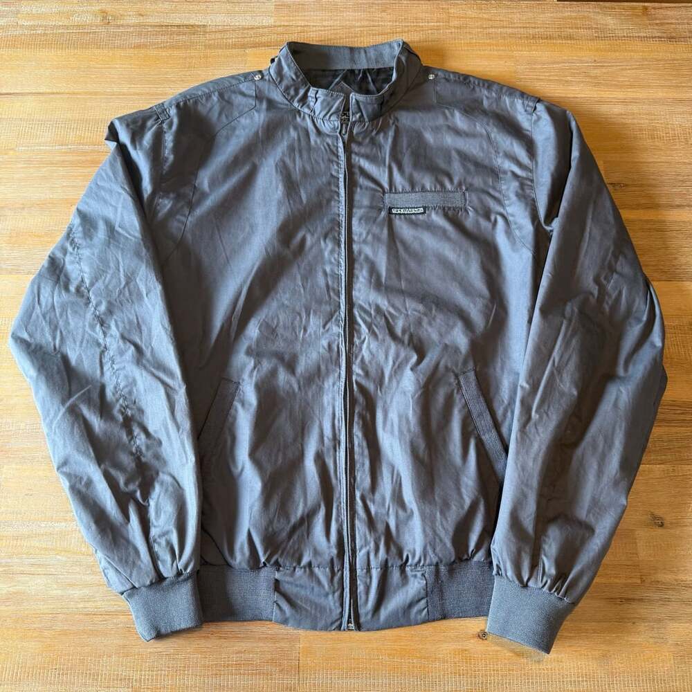Split Y2K Full Zip Jacket Size M Gray Bomber Windbreaker